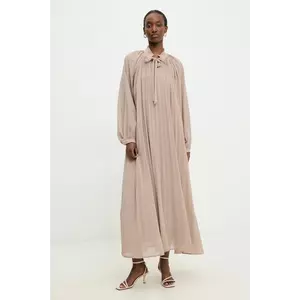 Answear Lab rochie culoarea bej, maxi, dreaptă imagine