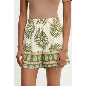 Answear Lab pantaloni scurti femei, culoarea verde, modelator, high waist imagine