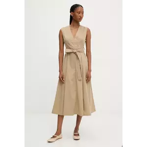 Answear Lab rochie culoarea bej, midi, evazată imagine