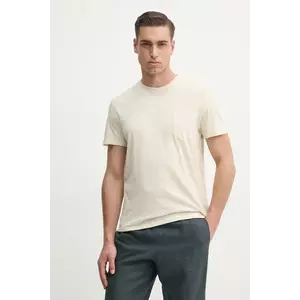 ZADIG&VOLTAIRE tricou din bumbac bărbați, culoarea bej, uni, JMTS00623 imagine