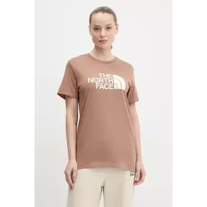 The North Face tricou Relaxed Easy femei, culoarea maro, NF0A8A6GAIA1 imagine