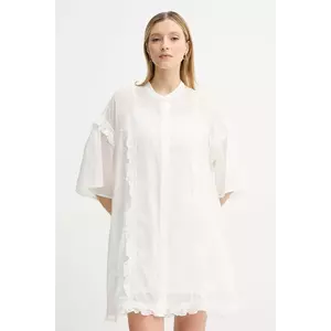 ISABELLE BLANCHE rochie din amestec de mătase culoarea alb, mini, oversize, IS25SS-A078-T018 imagine