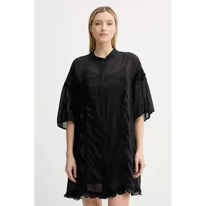 ISABELLE BLANCHE rochie din amestec de mătase culoarea negru, mini, oversize, IS25SS-A078-T018 imagine