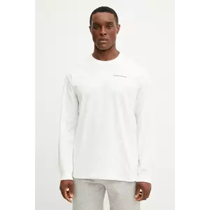 Peak Performance longsleeve din bumbac culoarea alb, cu imprimeu, G80329 imagine
