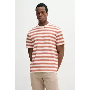 Lacoste tricou din bumbac bărbați, culoarea bej, cu imprimeu, TH0290 imagine