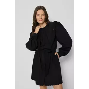 Bizuu rochie din bumbac TARQUA culoarea negru, mini, dreaptă, TARQUA_CZARNY_SS25 imagine