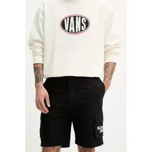 Karl Kani pantaloni scurți din bumbac bărbați, culoarea negru, 6012261 imagine