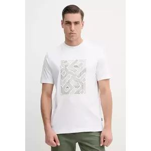 BOSS tricou din bumbac bărbați, culoarea alb, cu imprimeu, 50538438 imagine