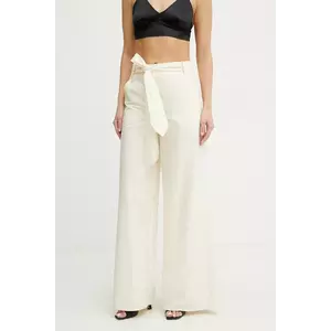 Marella pantaloni LUCA femei, culoarea bej, lat, high waist, 2513131032200 imagine