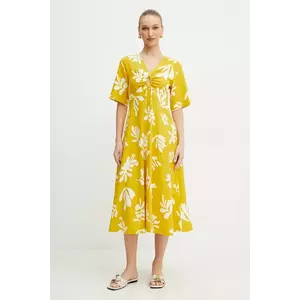 Marella rochie MOLISE culoarea galben, midi, evazată, 2513221112200 imagine