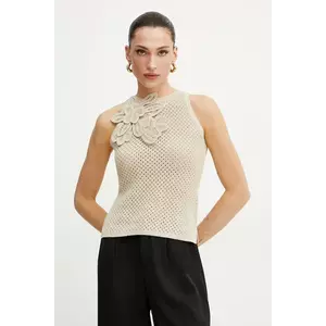 Marella top din amestec de in ARAK1 culoarea bej, 2513361112200 imagine