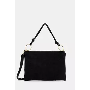 Answear Lab geanta de mana din piele intoarsa culoarea negru imagine