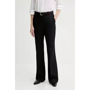 Marc O'Polo pantaloni femei, culoarea bleumarin, evazati, high waist, 502006410035 imagine
