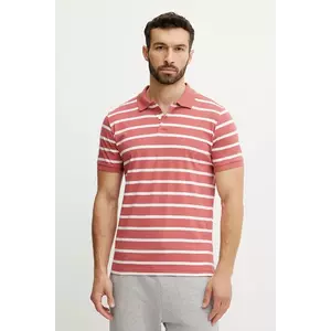 Helly Hansen polo de bumbac NEWPORT POLO bărbați, culoarea roz, cu imprimeu, 34412 imagine
