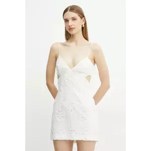 Bardot rochie culoarea alb, mini, dreaptă, 59750DB imagine