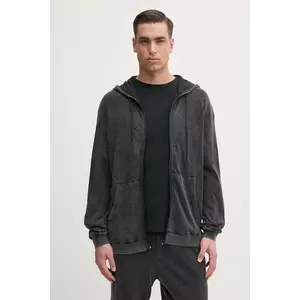 American Vintage hanorac de bumbac bărbați, culoarea gri, cu glugă, melanj, MSON03AGE25 imagine