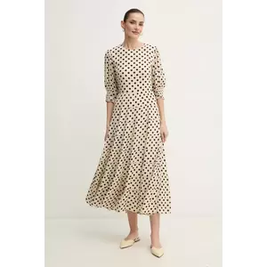 Pedro del Hierro rochie culoarea bej, maxi, evazată, 3819809 imagine