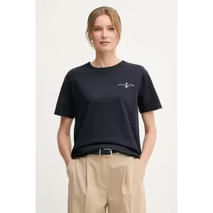 Gant tricou din bumbac femei, culoarea bleumarin, 4200573 imagine