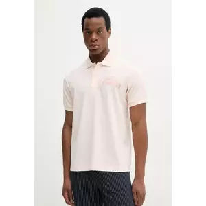 Lacoste polo de bumbac bărbați, culoarea bej, uni, PH0285 imagine