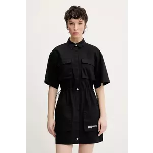 Karl Lagerfeld Jeans rochie culoarea negru, mini, dreaptă, A2W13017 imagine