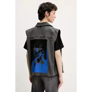 Karl Lagerfeld Jeans vestă femei, culoarea gri, de tranzitie, A2W14014 imagine