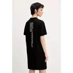 Karl Lagerfeld Jeans rochie din bumbac culoarea negru, mini, dreaptă, A2W13036 imagine