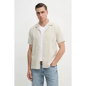 Lindbergh cămașă bărbați, culoarea bej, cu guler clasic, regular, 30-203319 imagine