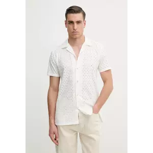 Lindbergh cămașă din bumbac bărbați, culoarea alb, cu guler clasic, relaxed, 30-203569 imagine