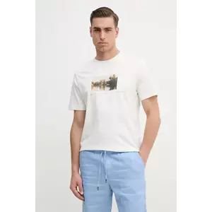 Pepe Jeans tricou din bumbac DESMOND TEE bărbați, culoarea bej, cu imprimeu, PM509775 imagine