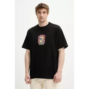 Vans tricou din bumbac bărbați, culoarea negru, cu imprimeu, VN000NHUBLK1 imagine