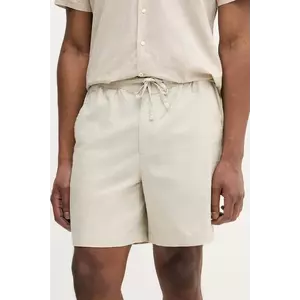 Barbour pantaloni scurți din in Cotton Linen Relaxed Short bărbați, culoarea bej, MST0056 imagine