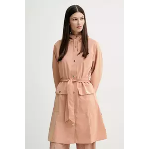 Rains geacă Curve Long Jacket W3 culoarea portocaliu, de tranzitie, 18130 imagine