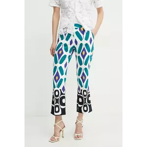 Luisa Spagnoli pantaloni femei, culoarea alb, drept, high waist, 542057 imagine