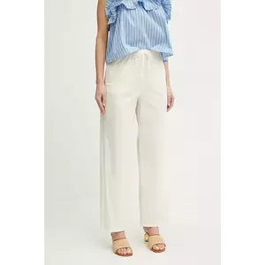 Marella pantaloni Emme by Marella femei, culoarea bej, lat, high waist, 2515131152200 imagine