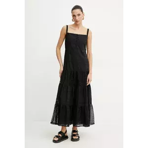 Marella rochie BAVERO culoarea negru, midi, evazată, 2513221182200 imagine