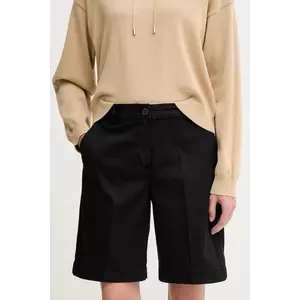 United Colors of Benetton pantaloni scurti femei, culoarea negru, uni, high waist, 4CDRD901W imagine
