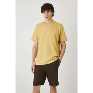 Medicine tricou din bumbac culoarea galben, neted imagine