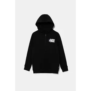 Vans bluză copii VSuper FZ culoarea negru, cu glugă, cu imprimeu, VN000MHRBLK1 imagine