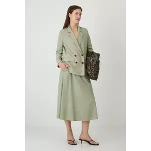 Medicine fusta din in culoarea verde, midi, evazati imagine