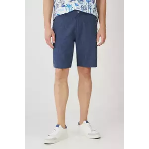 Medicine pantaloni scurti din in barbati, culoarea albastru marin, melanj imagine
