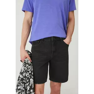 Medicine pantaloni scurti jeans barbati, culoarea negru imagine