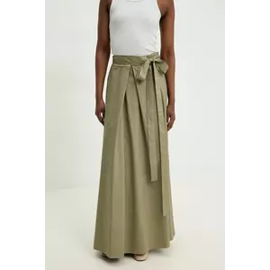 Answear Lab fustă din bumbac culoarea verde, maxi, evazati imagine