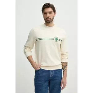 Lacoste bluză bărbați, culoarea bej, cu imprimeu, SH9691 imagine