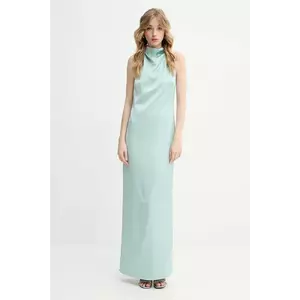 Rotate rochie culoarea turcoaz, maxi, dreaptă, 113953305 imagine