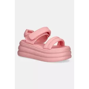 GOE sandale de piele femei, culoarea roz, cu platforma, RR2N4119 imagine
