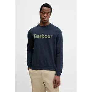 Barbour hanorac de bumbac Pique Applique Crew Sweatshirt barbati, culoarea albastru marin, melanj, MOL0670 imagine