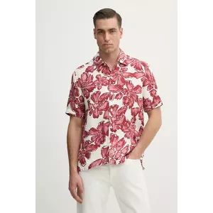 Marc O'Polo cămașă de in bărbați, culoarea rosu, cu guler clasic, regular, 523721341134 imagine