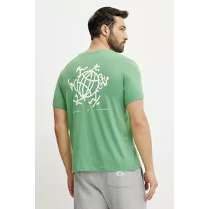 Peak Performance tricou barbati, culoarea verde, cu imprimeu imagine