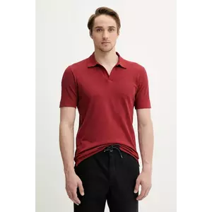 Marc O'Polo tricou polo din in barbati, culoarea bordo, neted, 523209153026 imagine