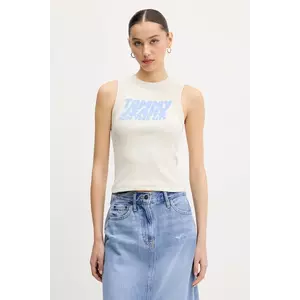 Tommy Jeans top culoarea bej, DW0DW21339 imagine
